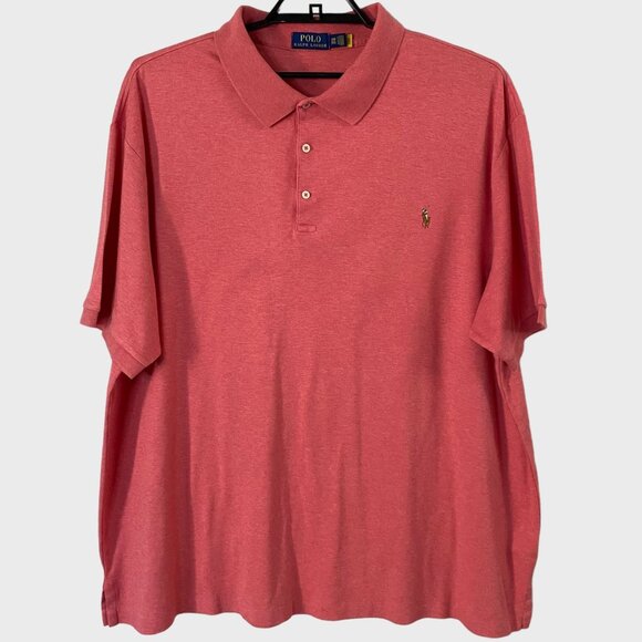 Polo By Ralph Lauren Big & Tall Soft Cotton Polo Shirt Light Red Men's Size 3XB - Picture 1 of 10